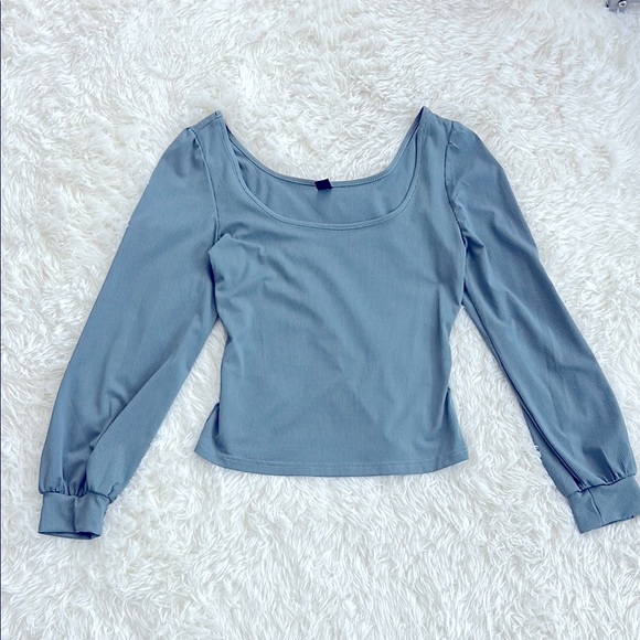 SHEIN Tops - Blue/Gray Crop Top